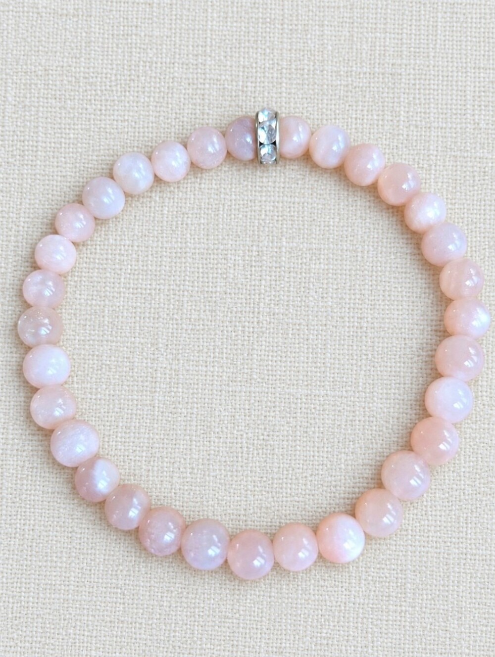 Sunstone Gemstone Bead Stretch Bracelet | Handmade | 6mm